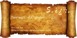 Seregi Ágnes névjegykártya