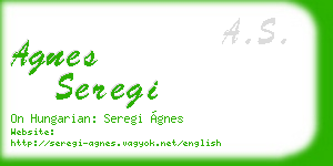 agnes seregi business card